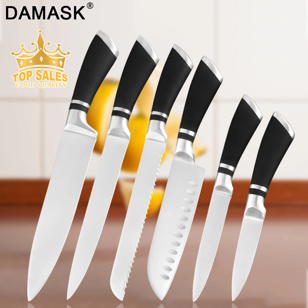 Damask японские кухонные ножи 8 дюймов зеркальный набор ножей шеф повара из