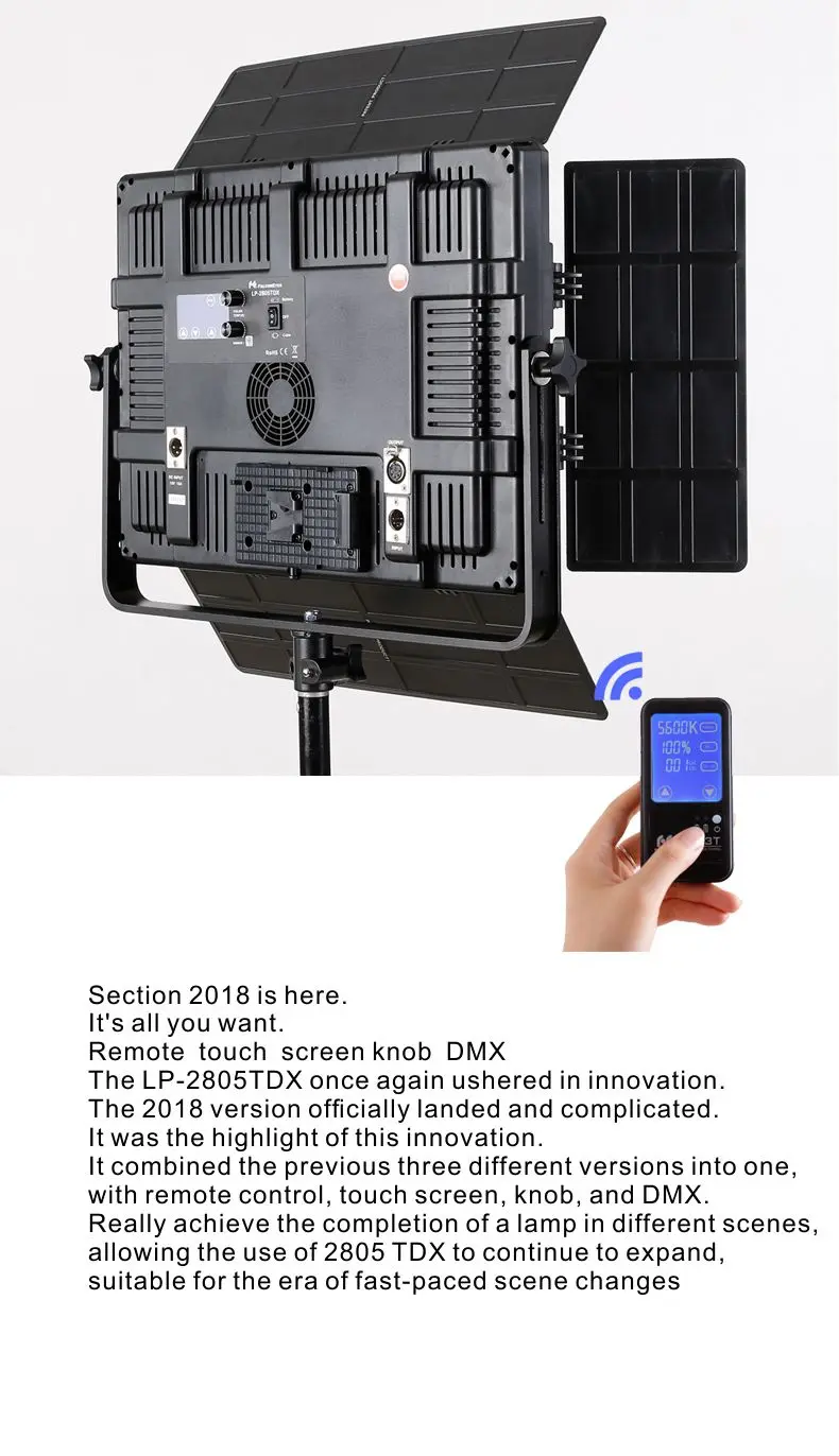 Falconeyes 140w Video Light Led Panel Camera Cri95 With Dmx System Dimmable Studio Continuous Lighting LP-2805TDX1