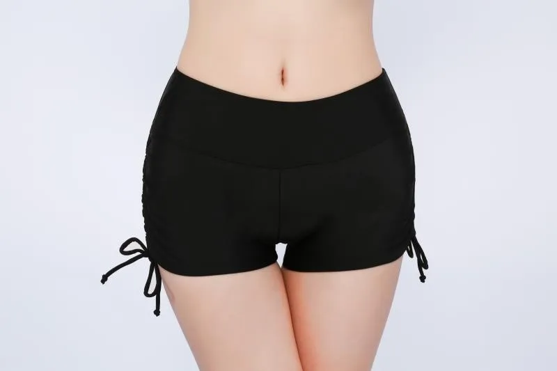 Женские шорты для йоги размера плюс, для спортзала, фитнеса, стрейчевые, для бега, для занятий спортом, для бега, высокая талия, спортивная одежда, короткие леггинсы - Цвет: Черный