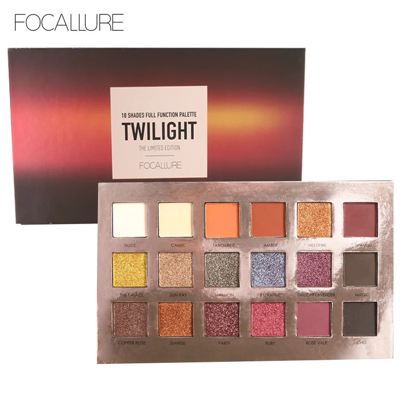 

18 Color Glitter Matallic Eyeshadow Palette Sunset Nude Matte Shimmer Pop Twilight Eye Shadow Festival Beauty Makeup