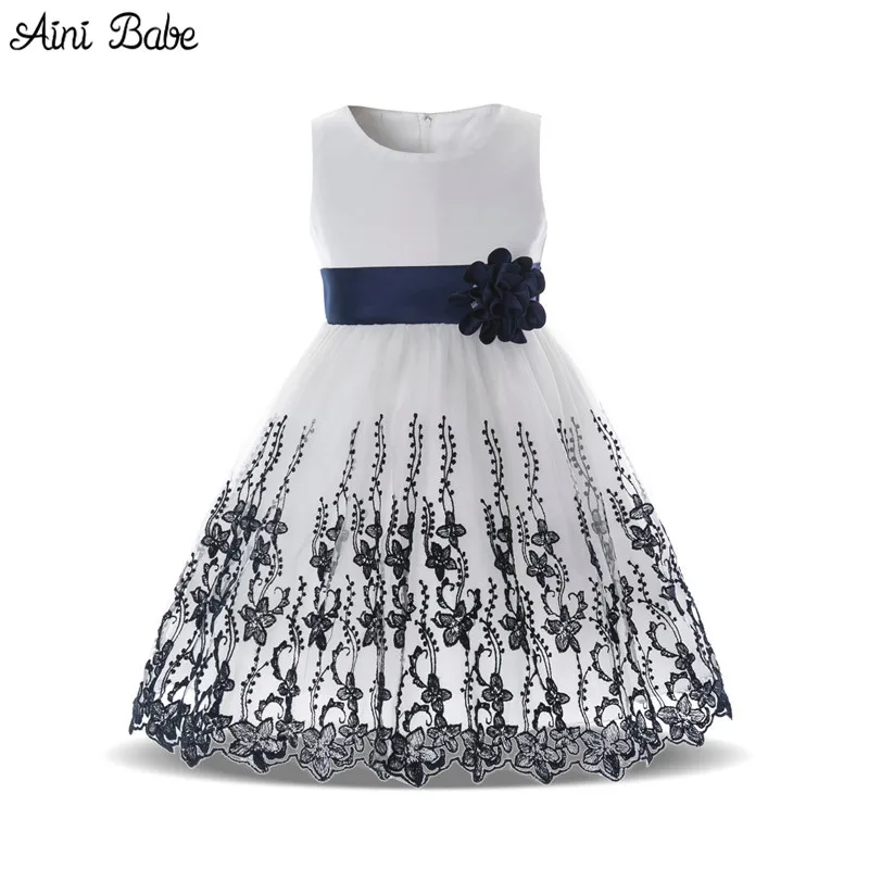 Aini Bébé Bébé D'été Marque Fleur Fille Robe Enfant De Bal Robes