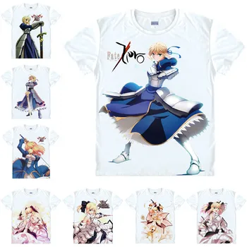 

Coolprint Anime Shirt Fate Hollow Ataraxia T Shirts Multi-style Short Sleeve Saber Arturia Pendragon Cosplay Motivs Hentai Shirt