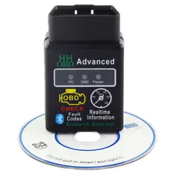 Hh OBD advanced ELM327 Bluetooth V2.1 автомобилей неисправности сканера компьютер диагностического Инструмент OBD 2 II OBDII ELM 327 декодер детектор