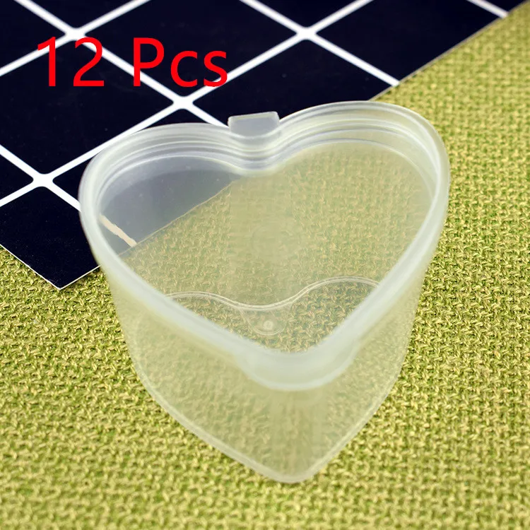 

12pcs/lot 45ml Heart Slime Storage Container Plastic Color Plasticine Clear Containers Glue Putty Foam Ball Storage Boxes Alime
