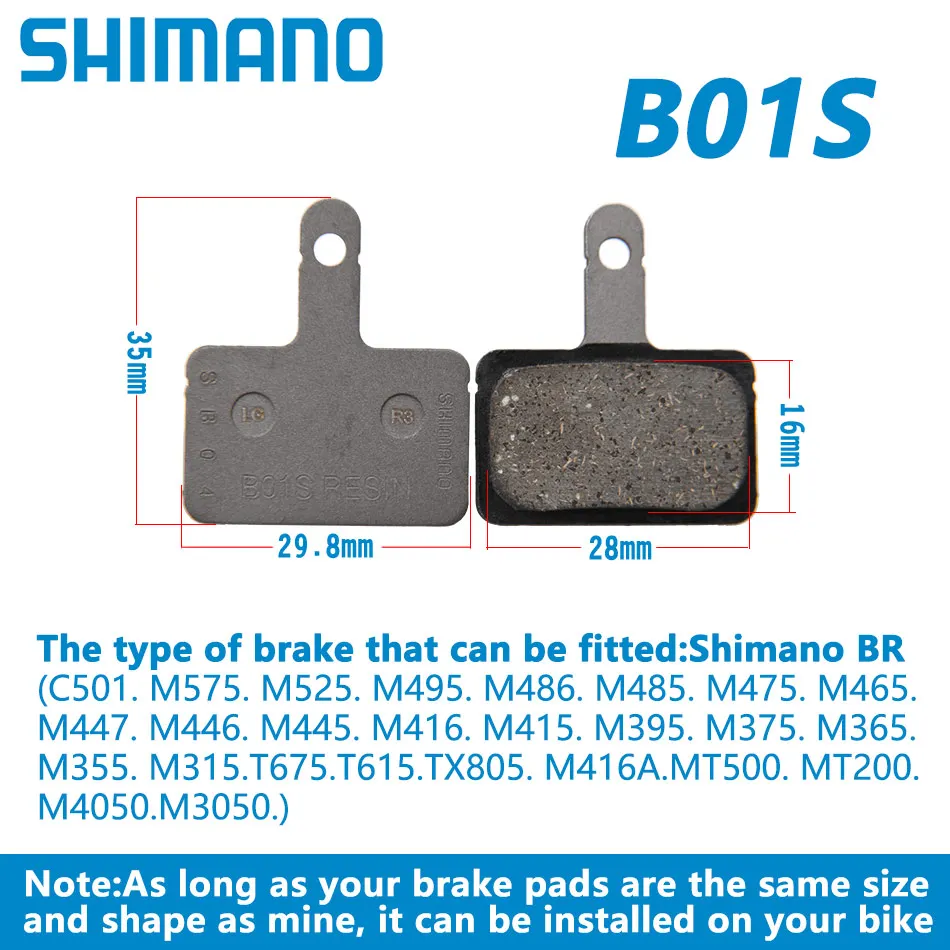 Shimano оригинальный B01S G01S MTB смолы дисковые Тормозные колодки для BR M485 TX805 M445 M395 M575 M396