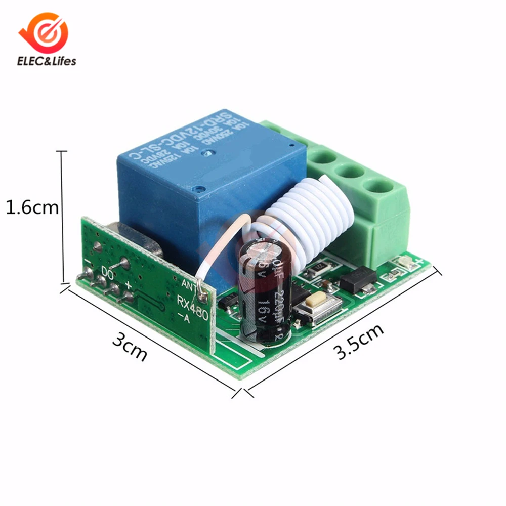 DC 12V 10A реле задержки времени 433mhz 315mhz RF умный беспроводной пульт дистанционного управления приемник 1 способ самоблокирующееся реле MCU декодирование