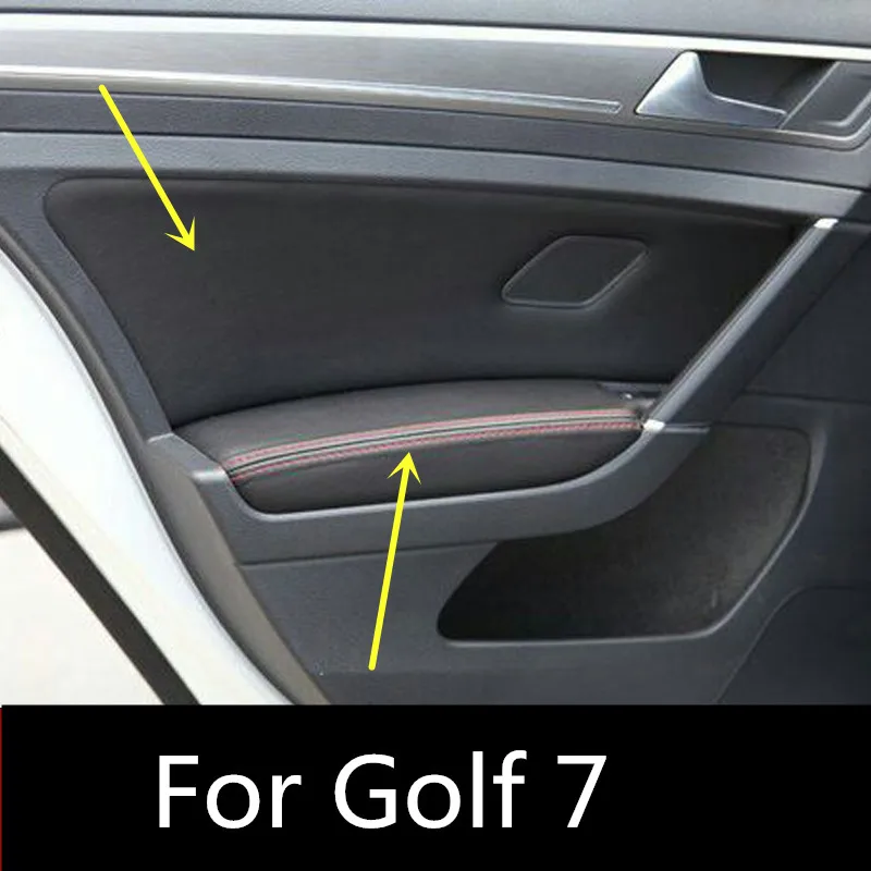 

8PCS/SET Protective Auto Car Decoration Interior Door Panel /Armrest Leather Cover For Golf 7 2014 2015 2016 AB153