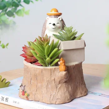 

Cute Succulent Plant Pot Creative Resin Fleshy Flower Planter Flowerpot Create Design Home Garden Bonsai Pots