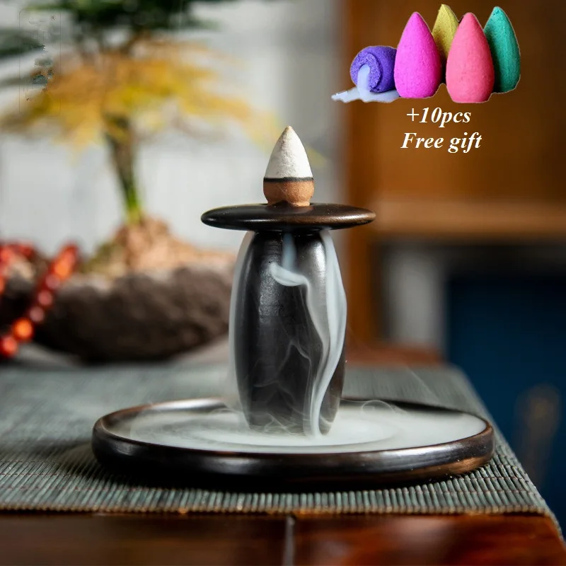 

New Ceramic Design Waterfall Backflow Incense Burner Creative Incense Holder Concise Home Decor Aromatherapy Censer