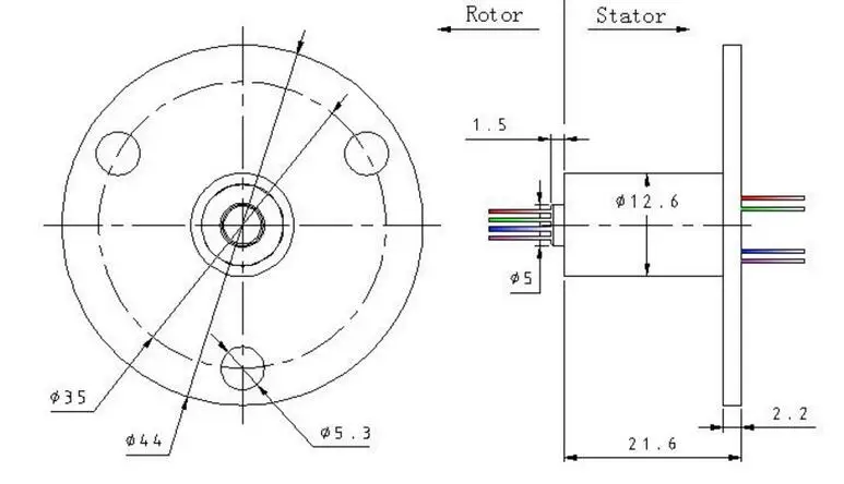Проводящая щетка скольжения кольцо 8 каналов 1.5A SRM-12-08D капсулы 360 градусов вращающийся электрический разъем мини-кольца