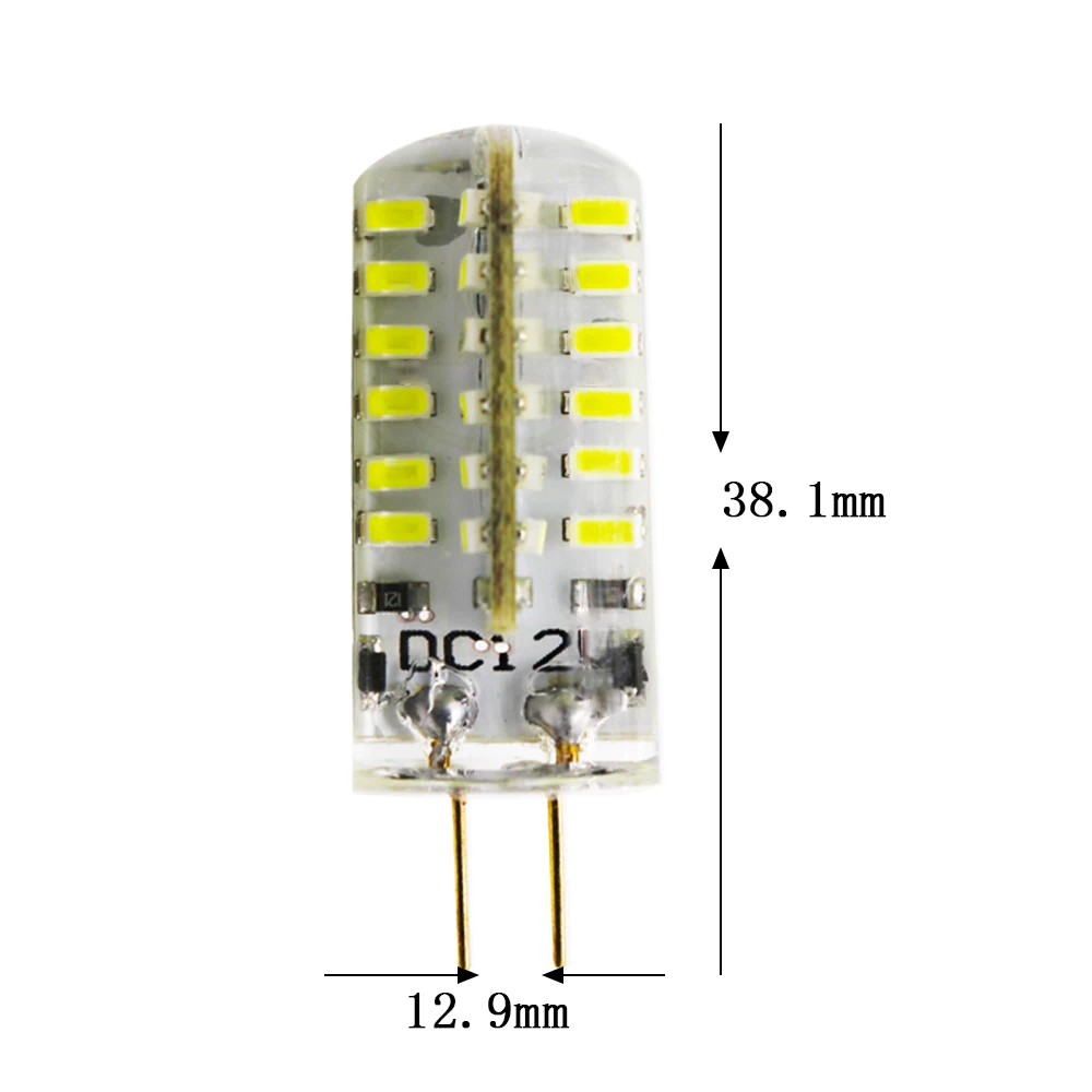 12X G4 светодиодный 4W DC12V/AC220V Светодиодная лампа 3014SMD 48 Светодиодный ная 360 Угол луча