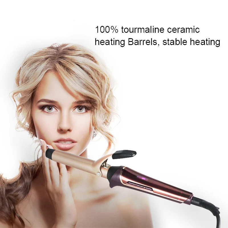 

Professional Electroplating Handle Tourmaline Ceramic Electric LCD Clip Curling Iron Hair Curler Hair Styling Tools