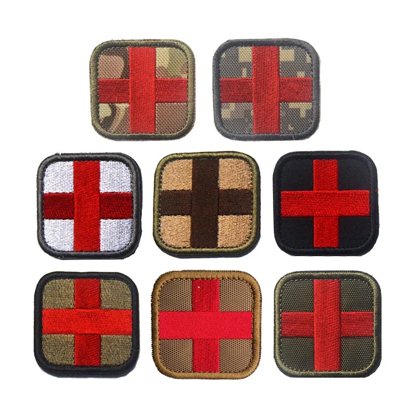 

EMS EMT MED RED Cross Tactical Medical Blood Aid Embroidery Patches Tactical Medical Backpack Armband Insignia Patch badge