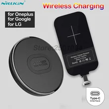Nillkin Мини Qi Беспроводное зарядное устройство+ USB-C type C приемник Беспроводная зарядка для Oneplus 5 5T 6 6T 7 LG G6 V20 для Google Pixel 2 XL
