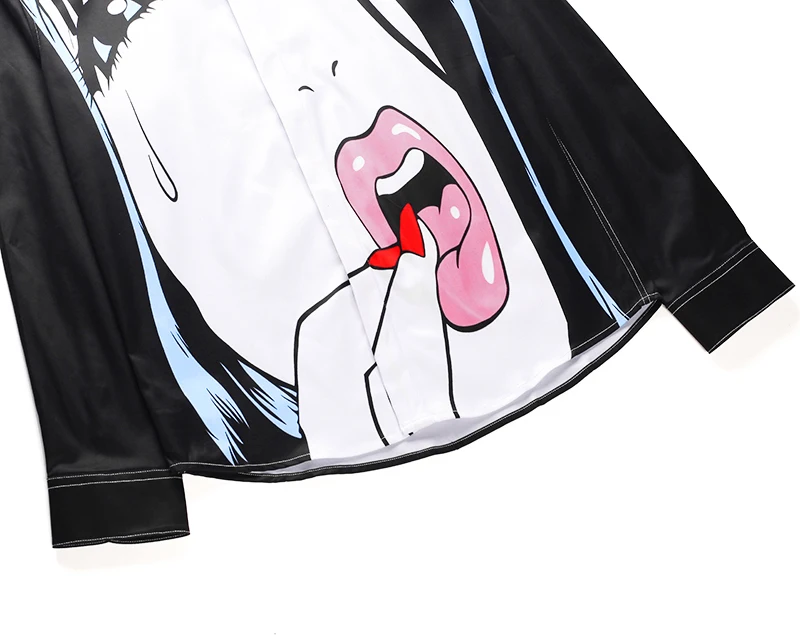 2019 Newest Style Men Shirts 3d Fashion Pattern Print Long Sleeve Casual Shirts Twill Covered Button Chemise Homme High Quality