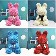 35cm/40cm coelho da páscoa simulação rosa coelho forma animal rosa adorável presente páscoa decoração para casa sem caixa