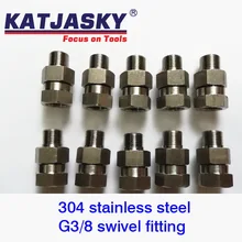 10 шт./лот G3/8 поворотный фитинг разъем адаптера переменного тока 304 из нержавеющей стали высокого давления 500bar на входе G3/8 Женский на выходе G3/8 лет