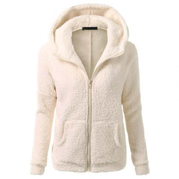 

Women Hooded Jacket Plush Hoodie Zipper Fleece Winter Autumn Coat Tops IK88