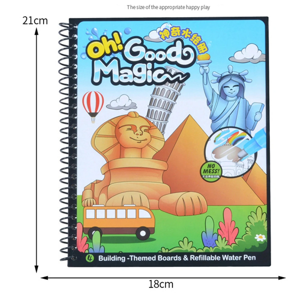 10 видов Волшебная книга для рисования воды раскраска книга каракули с волшебной ручкой доска для рисования Juguetes для детей обучающая игрушка для рисования