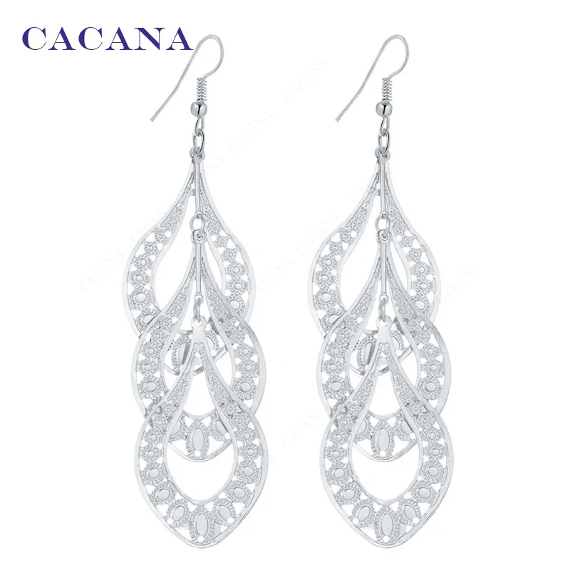 CACANA Dangle Long Earrings For Women Graceful Leaves Bijouterie Hot Sale No.A481 A482