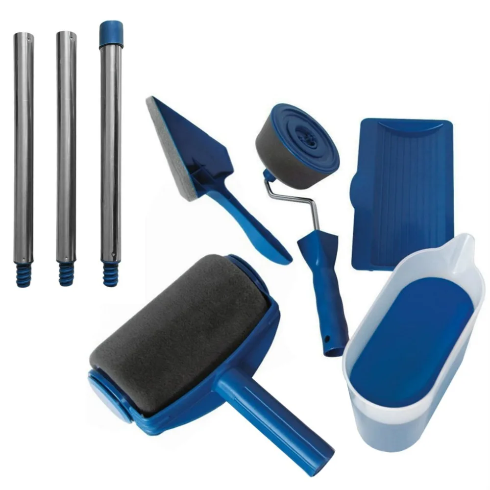 

Paint Runner Roller Pro Rollers Wall Painting Kit Wall Brush Handle Tool Edger Room Garden Painting + Extension Pole Tube DIY
