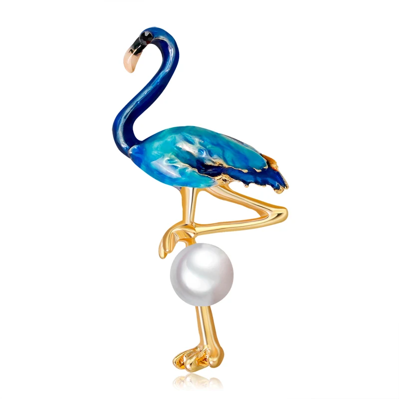 

Danbihuabi Enamel Bird Pearl Brooch For Women High Quality Dress Scarf Pins Cute Statement Animal Brooches Jewelry