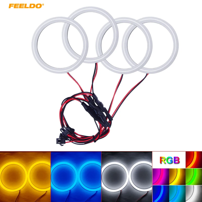 

FEELDO 1Set Auto Halo Rings Cotton Lights SMD LED Angel Eyes For FIAT Grande Punto Car Styling #AM1091