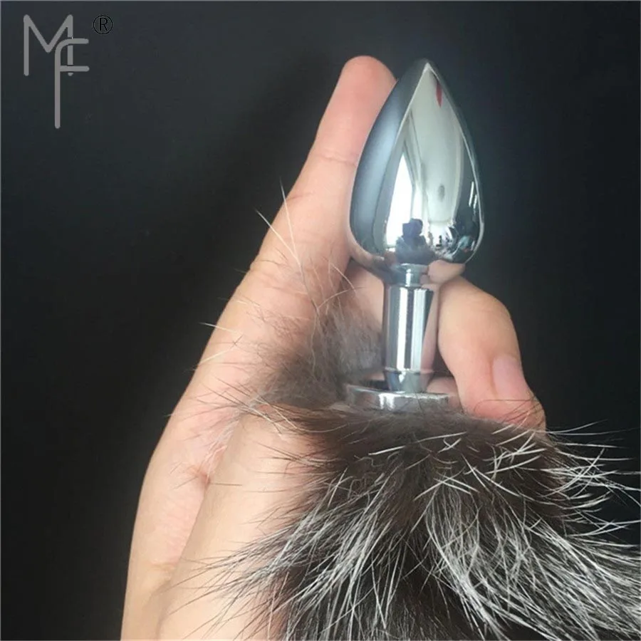 Magicfur 40 см длинный подлинный натуральная черно бурая лиса хвост W штекер 3 размера