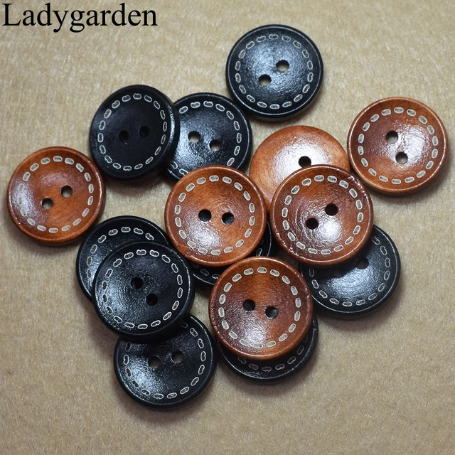 50PCS DIY Wooden Buttons Sewing Accessories Buttons For Shirt