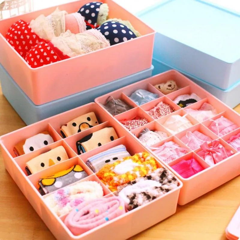 

Creative Home Waterproof Three Pieces of the Organization and Storage For Multi Functional Underwear Storage Box Organizers Hot