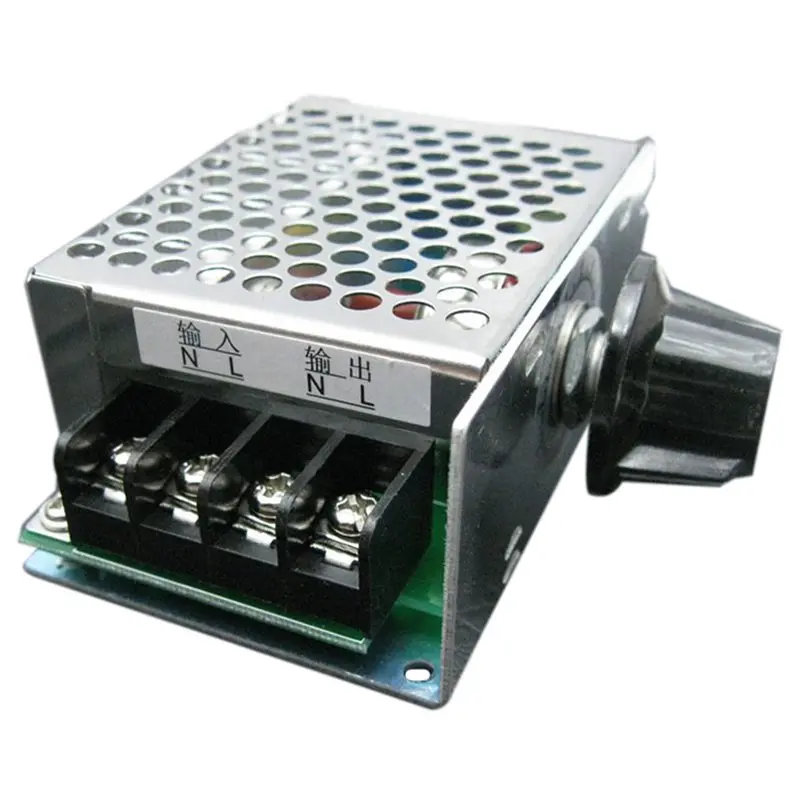 

1 pcs silver aluminum shell AC motor 4000W high-power SCR electronic regulator module dimming speed thermostat 220V