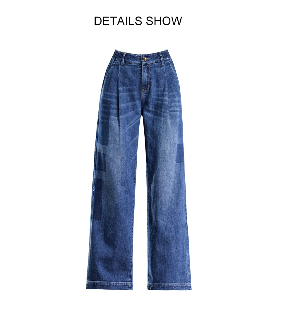 Shangege, новинка, свободные широкие брюки, весна-лето, Ретро стиль, высокая, пэчворк, усатый эффект, женские длинные джинсы, лучшие