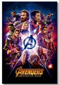 Custom Canvas Wall Decals Marvel Avengers Poster Avengers Infinity War Stickers Office Mural Hulkbuster Thanos Wallpaper