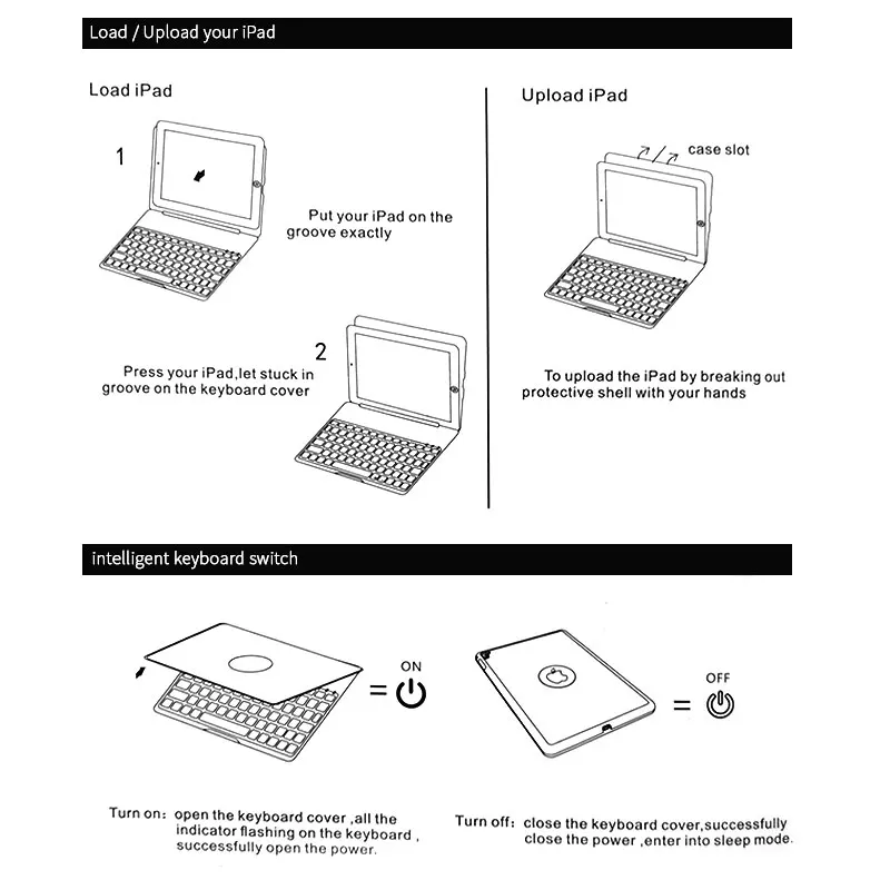 Подсветка Беспроводная Bluetooth клавиатура чехол для 2017 Новый iPad 9,7 полный защитный чехол для iPad 2018 Pro 9,7 корпус клавиатуры