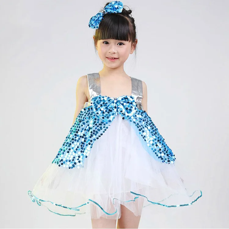 Girls Flower Dress For Children Dance Perform Clothing Kids Sequin Tutu Ballet Costumes For Dance Leotard Girl Dancewear