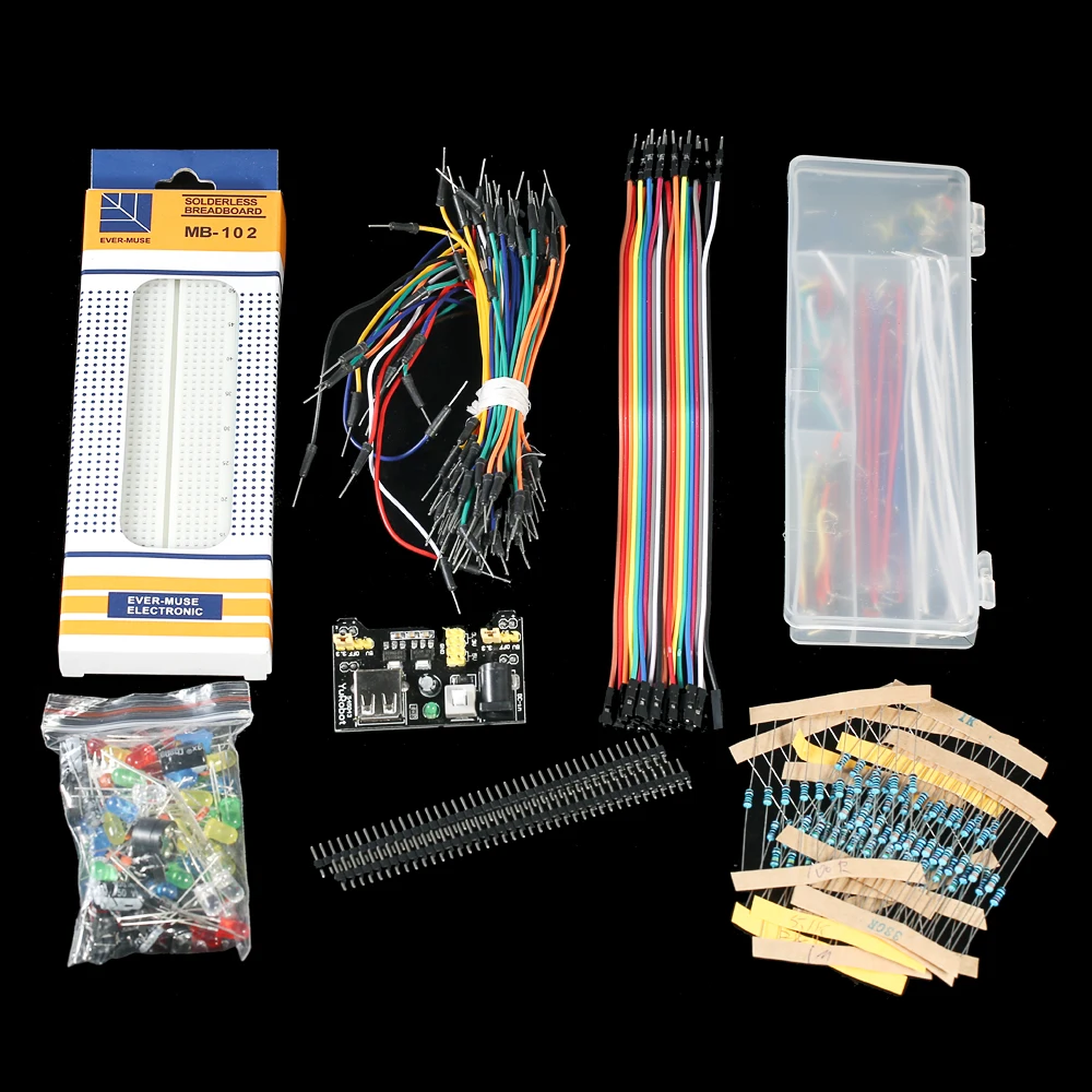 Новые электронные компоненты, базовый стартовый набор для Arduino UNO MEGA2560 Raspberry Pi, светодиодный конденсаторный резистор