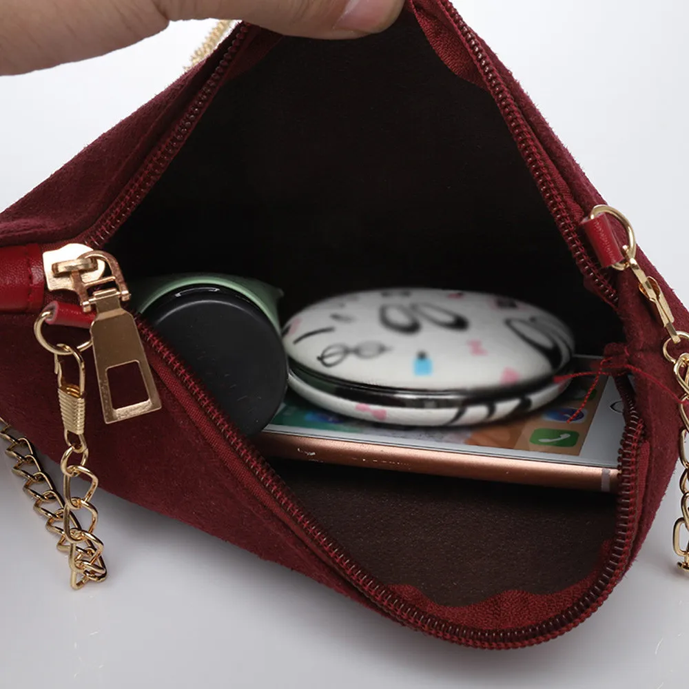 

JIULIN JIULIN2018 ladies handbagss Women Hairball Solid Color Suede Cross body bags leisure Clutch bags Shoulder bags Phone pack