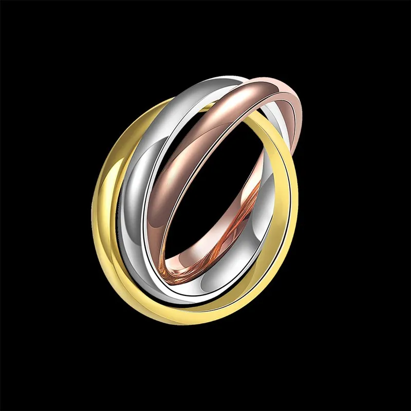 Seanuo, 3 кольца/набор, никогда не выцветает, нержавеющая сталь, кольцо на палец для мужчин и женщин, ювелирные изделия, модные, тройной купол, Скалка, стек, вечерние кольца