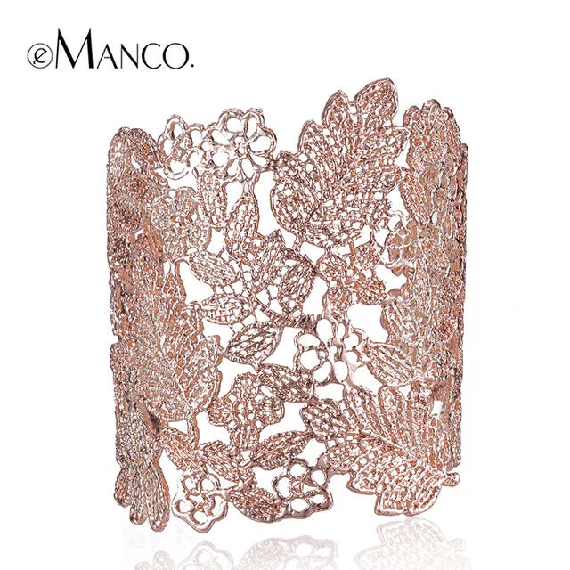 2015 eManco шелк бутона серии цинковый сплав браслет браслеты аксессуары розового золота браслет широкие браслеты для женщин весна BL04236