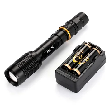 

1600 Lumen Handheld Flashlight LED XML T6 Waterproof 5 Modes Camping Torch Focus Zoom High Power Tactical Flashlights Lamp
