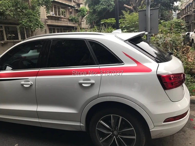 Для Audi Q3 спойлер Audi Q3 ABS пластик Неокрашенный задний спойлер на крыло, крышу багажника губы крышка багажника автомобиля стиль с цветом