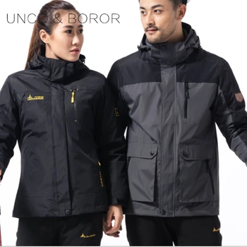 

2019 NEW UNCO&BOROR High End Couples Outdoor Jackets Camping Hiking Jacket Coat Climbing Three-in-one+Inner Gallbladder Jackets