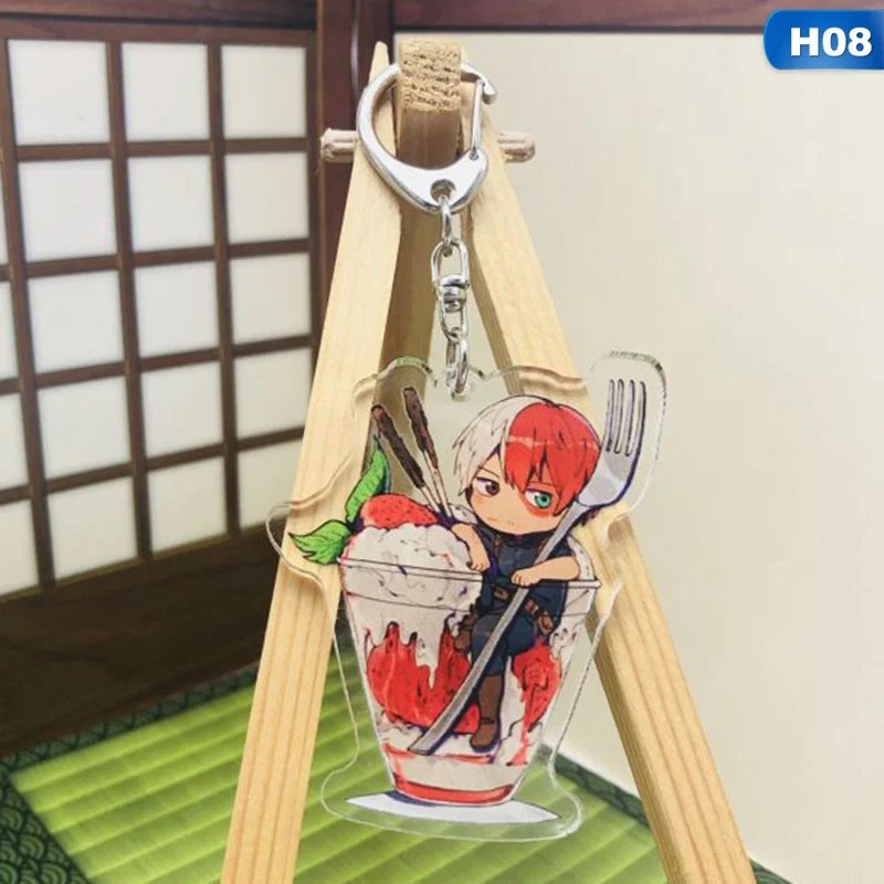 H08 Прекрасный мультфильм Аниме Academy My Hero Academi брелок акриловое кольцо для ключей талисманы подарок - Цвет: H08