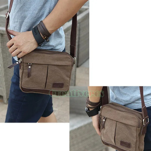 

Men Canvas Vintage Travel Cell Mobile Phone Cross body Messenger Shoulder Bag Pouch