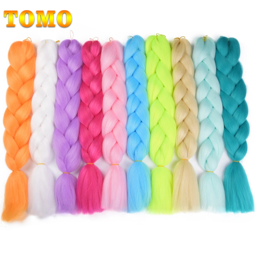 

TOMO 24" Ombre Kanekalon Braiding Hair Synthetic Crochet Braid Hair Extensions 100g Jumbo Braids Boxing Hair Dreadlocks Bulk