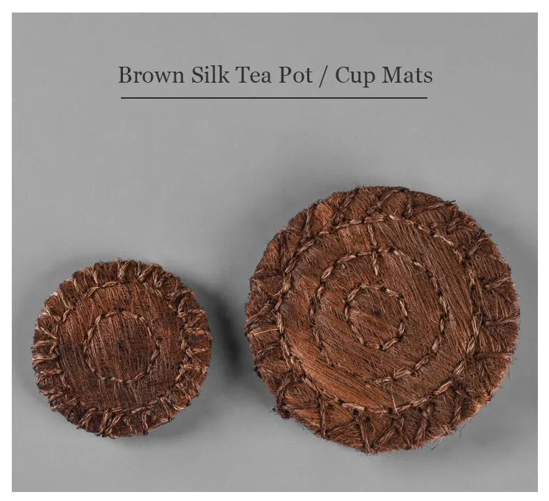 PINNY натуральная коричневая шелковая подставка под тарелку пальмовое волокно чайные чашки колодки кунг-фу чайная церемония аксессуары винтажный термостойкий Коврик