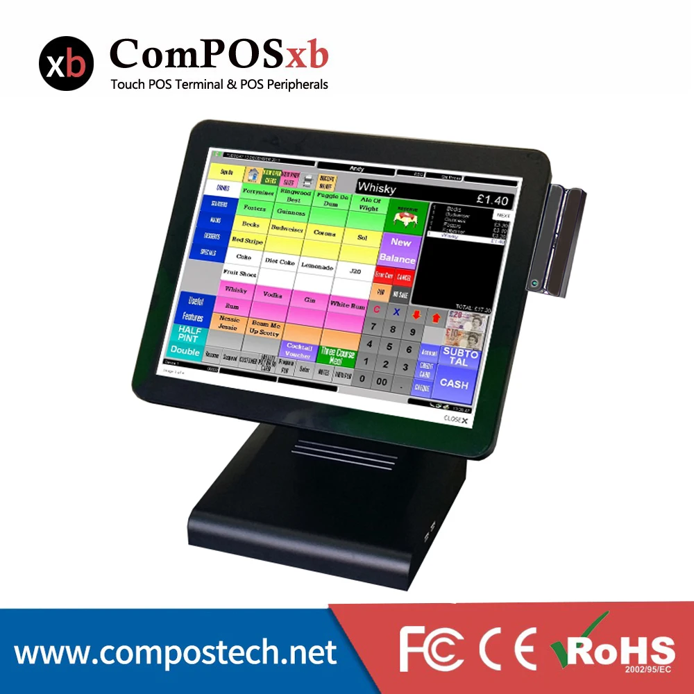 15 Inch Screen Touch POS System Manufacturer Touch Pos terminal Full Flat POS System With MSR