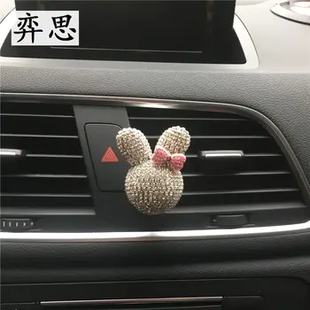 

Colorful metallic bows and rabbits Automobile styling Perfume clip Lady car air conditioner decoration Car perfume Air Freshener