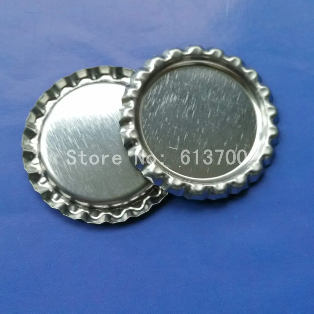 10000 pcs/lot both Side Sliver Colored Flattened Bottle caps Metal Dome