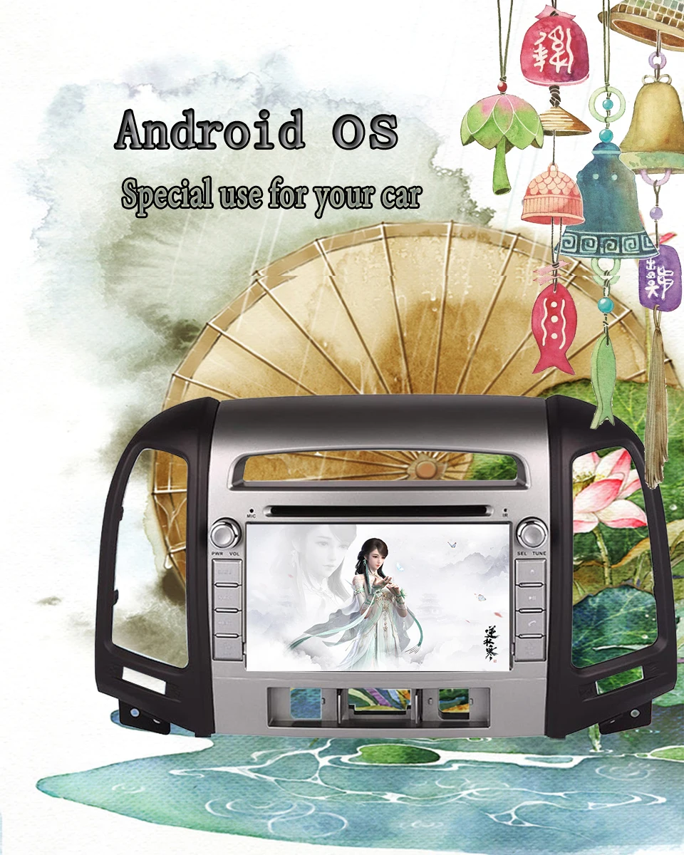Clearance Octa Core Android 9.0 Car DVD for Hyundai Santa Fe 2007 - 2010 -2012 Radio Navi gps player 64GB+4GB 3/4G SIM Tape Recorder PC 3